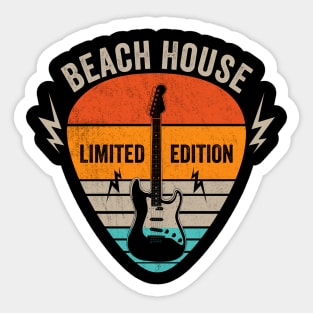 Vintage Beach Name Guitar Pick Limited Edition Birthday Sticker